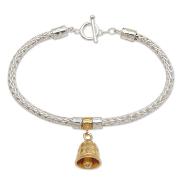 Gold-Plated Sterling Silver Charm Bracelet - Naga's Bell