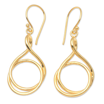 Handmade Gold-Plated Brass Dangle Earrings - Life Path
