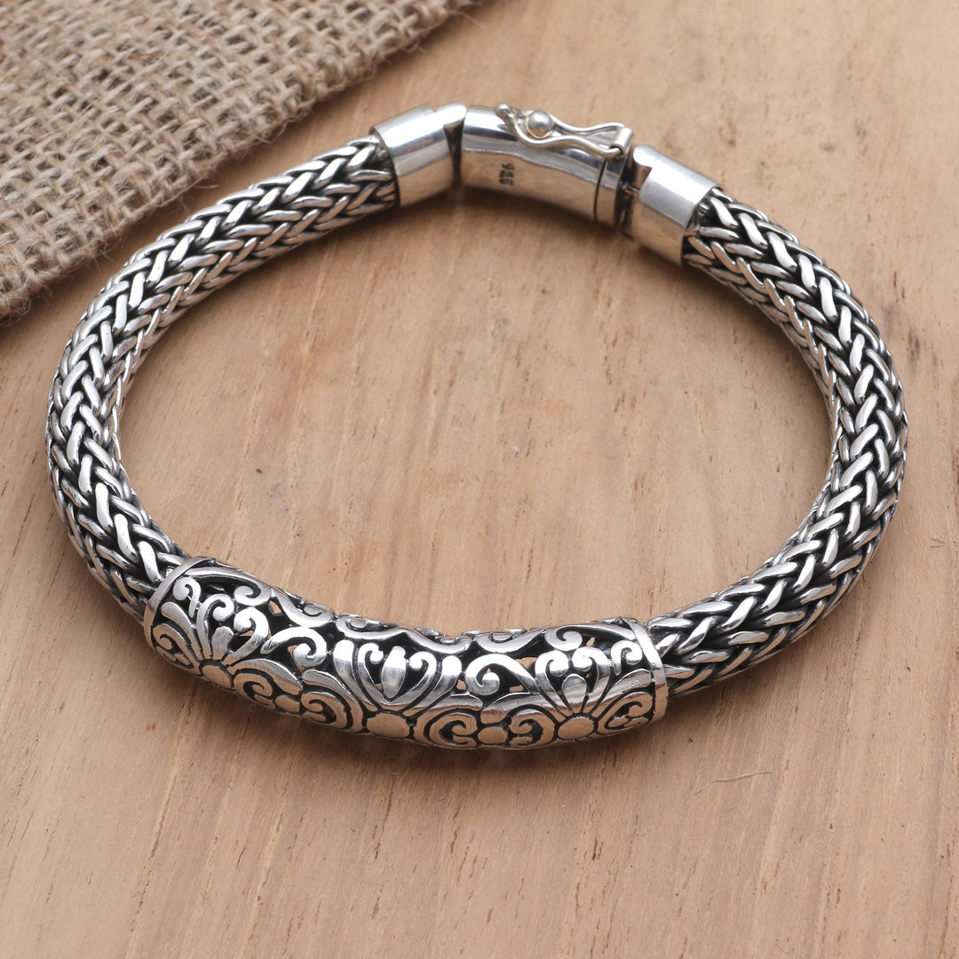 Sterling Silver Braided Naga Chain Bracelet - Ancient Beast