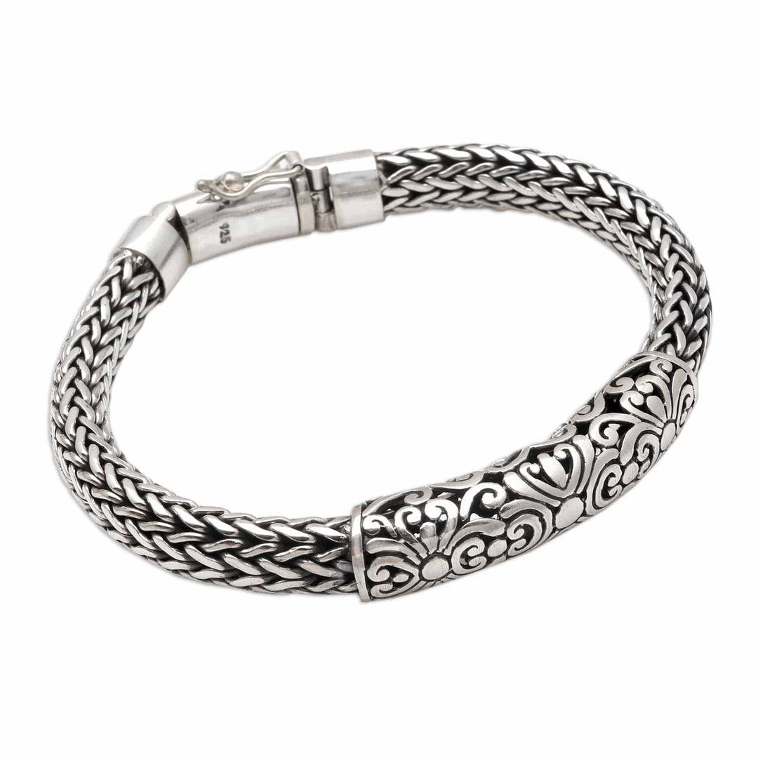 Sterling Silver Braided Naga Chain Bracelet - Ancient Beast