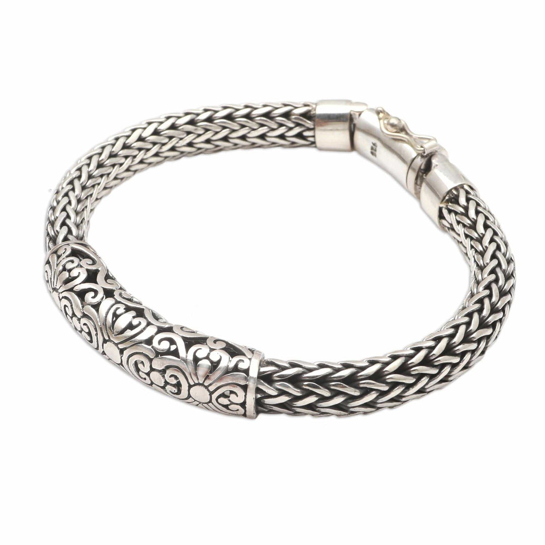 Sterling Silver Braided Naga Chain Bracelet - Ancient Beast