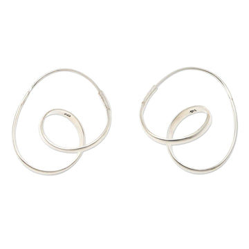 Sterling Silver Hoop Earrings - Roller Coaster Ride