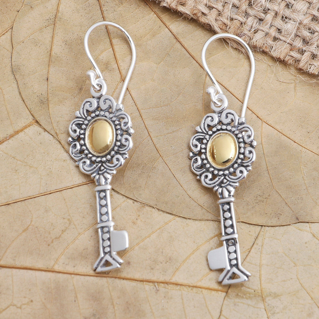 Gold-Accented Sterling Silver Dangle Earrings - Found Treasure