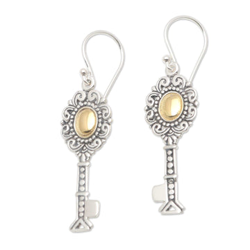 Gold-Accented Sterling Silver Dangle Earrings - Found Treasure