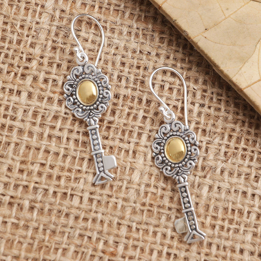 Gold-Accented Sterling Silver Dangle Earrings - Found Treasure