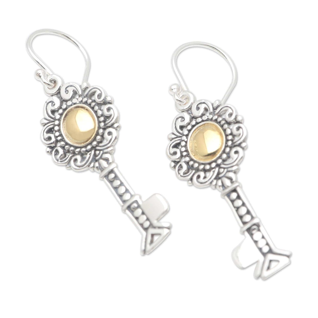 Gold-Accented Sterling Silver Dangle Earrings - Found Treasure
