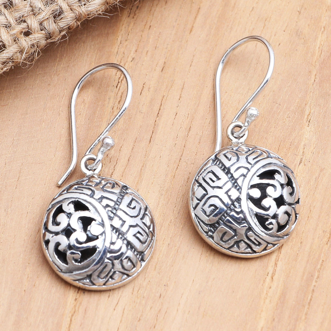 Sterling Silver Circular Dangle Earrings - Silver Hope