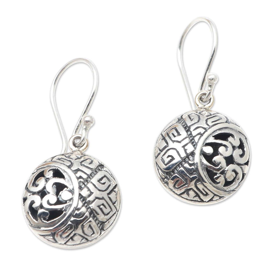 Sterling Silver Circular Dangle Earrings - Silver Hope