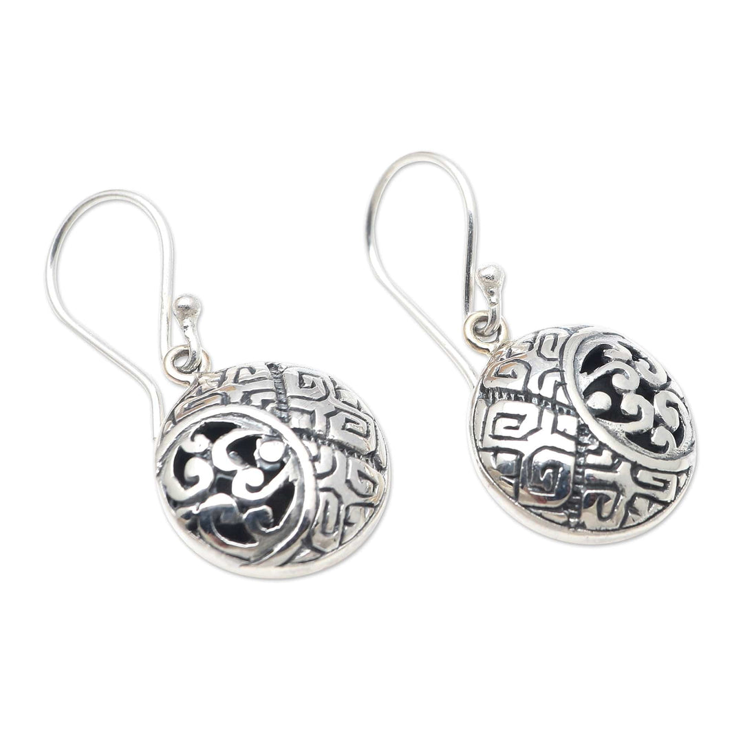 Sterling Silver Circular Dangle Earrings - Silver Hope
