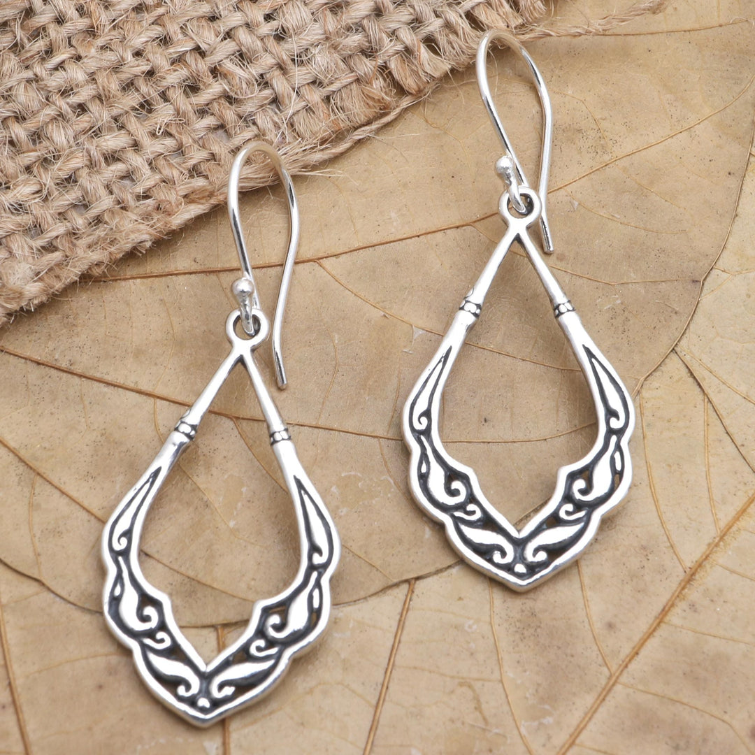 Handcrafted Sterling Silver Dangle Earrings - Mirror, Mirror