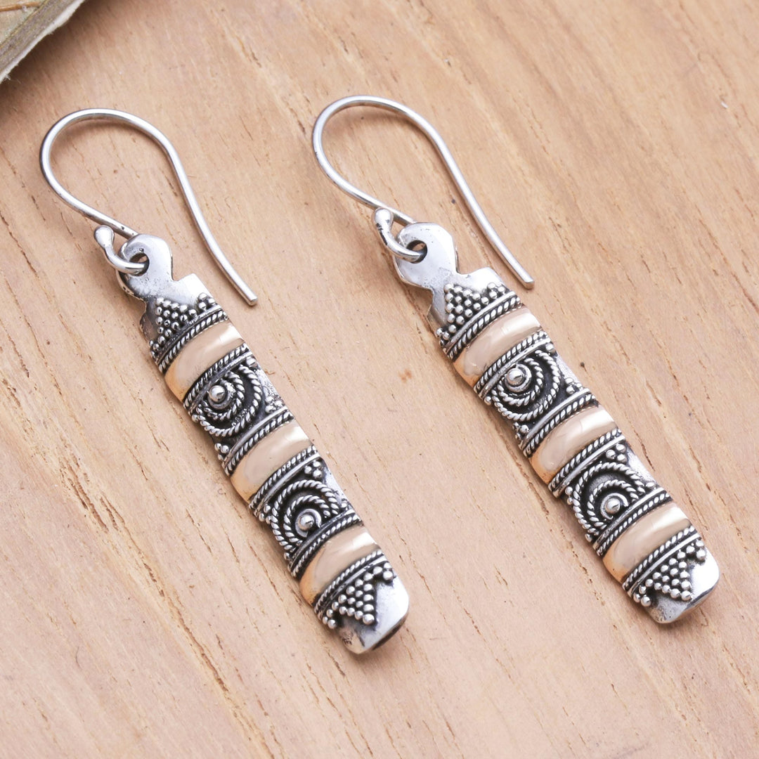 Gold-Accented Sterling Silver Dangle Earrings - Golden Bands