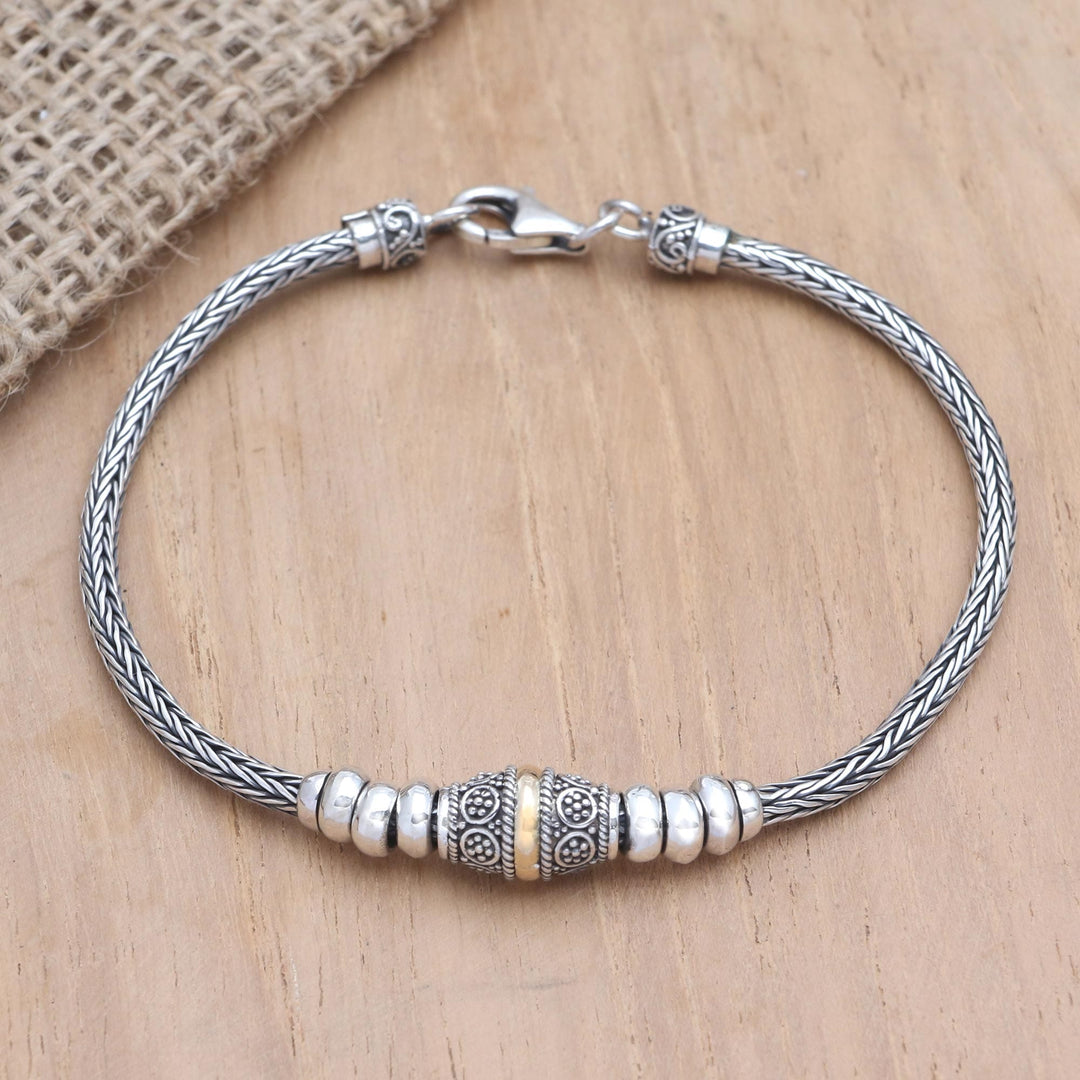 Gold-Accented Sterling Silver Chain Bracelet - Happy at Heart