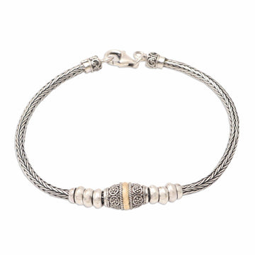 Gold-Accented Sterling Silver Chain Bracelet - Happy at Heart