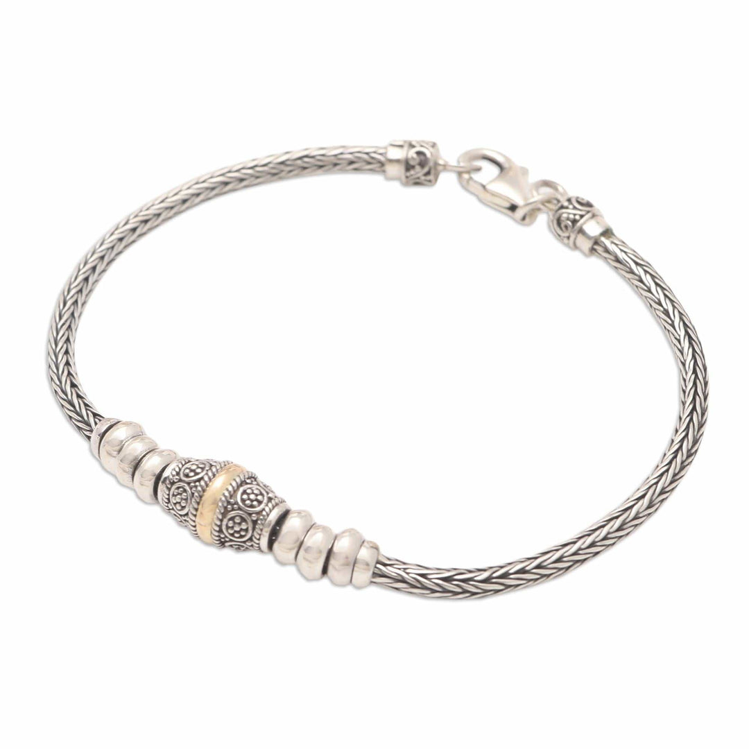 Gold-Accented Sterling Silver Chain Bracelet - Happy at Heart