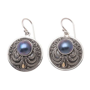 Gold-Accented Cultured Pearl Dangle Earrings - Night Guard