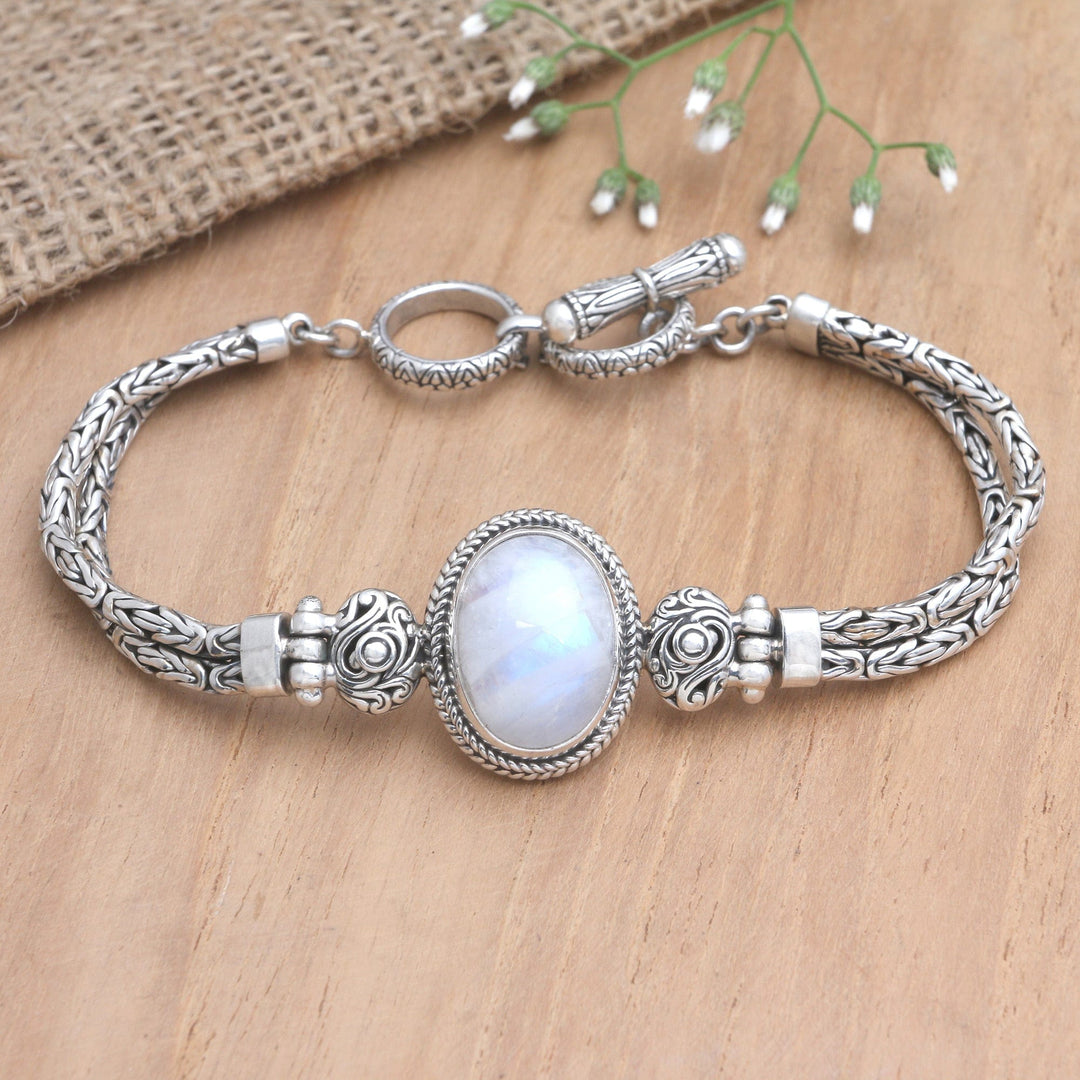 Rainbow Moonstone Pendant Bracelet - Rare Moon