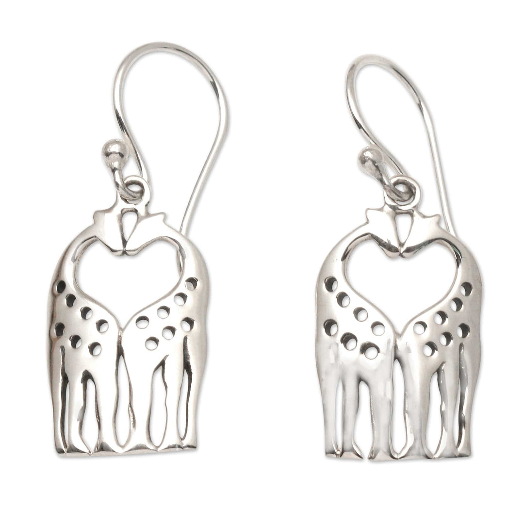 Sterling Silver Giraffe Dangle Earrings - Sweet Spots