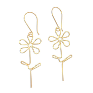 Gold-Plated Floral Earrings - Make My Day