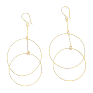 Handcrafted Gold-Plated Dangle Earrings - Layer Cake