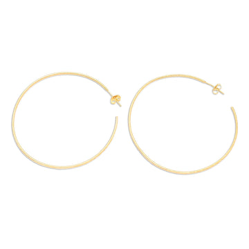 Gold-Plated Half-Hoop Earrings - Through the Hoop