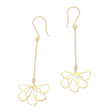 Gold-Plated Dangle Earrings - Finding Flowers