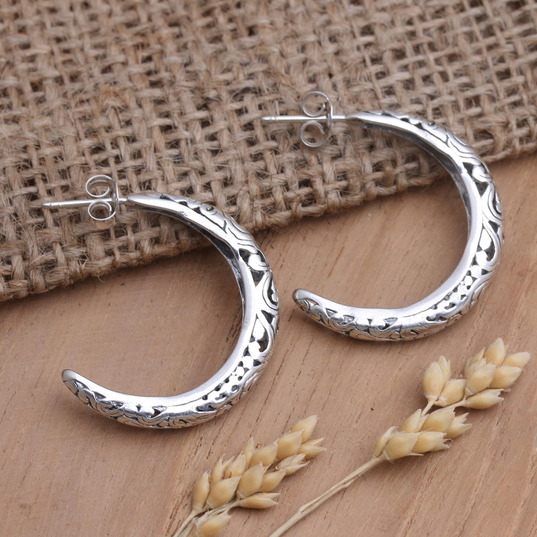 Article22 Silver Bolt Half Loop outlets Earrings