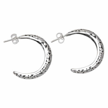 Sterling Silver Half-Hoop Earrings - Regal Glance