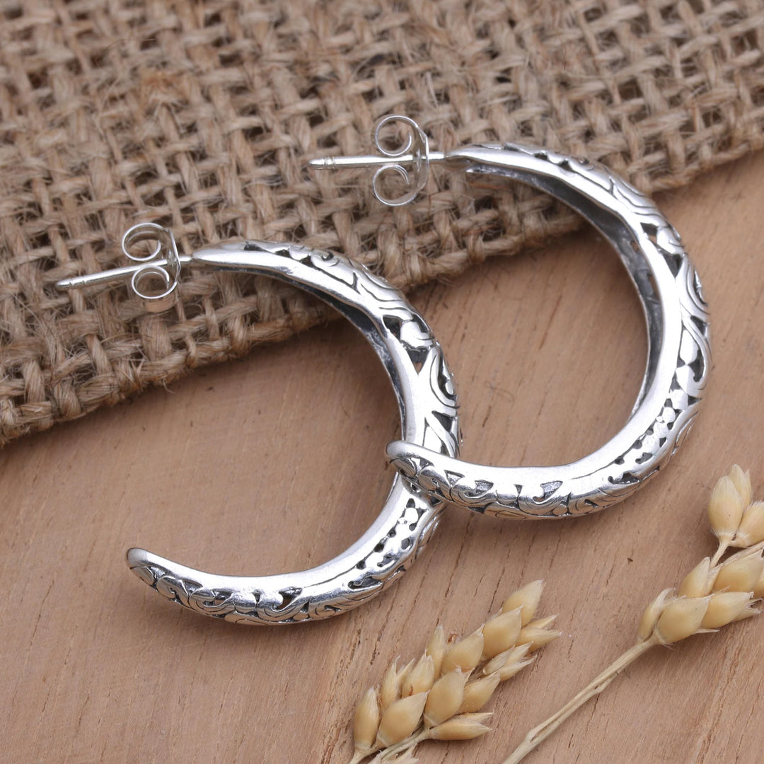 Sterling Silver Half-Hoop Earrings - Regal Glance