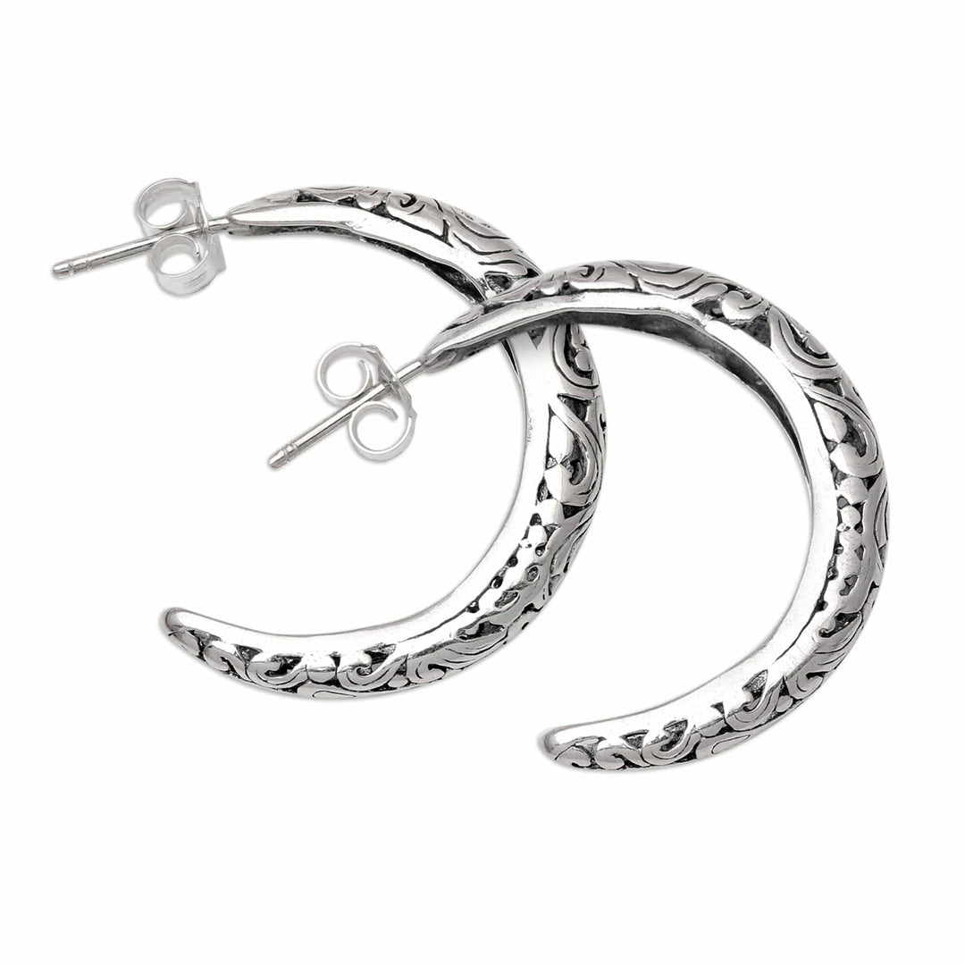Sterling Silver Half-Hoop Earrings - Regal Glance