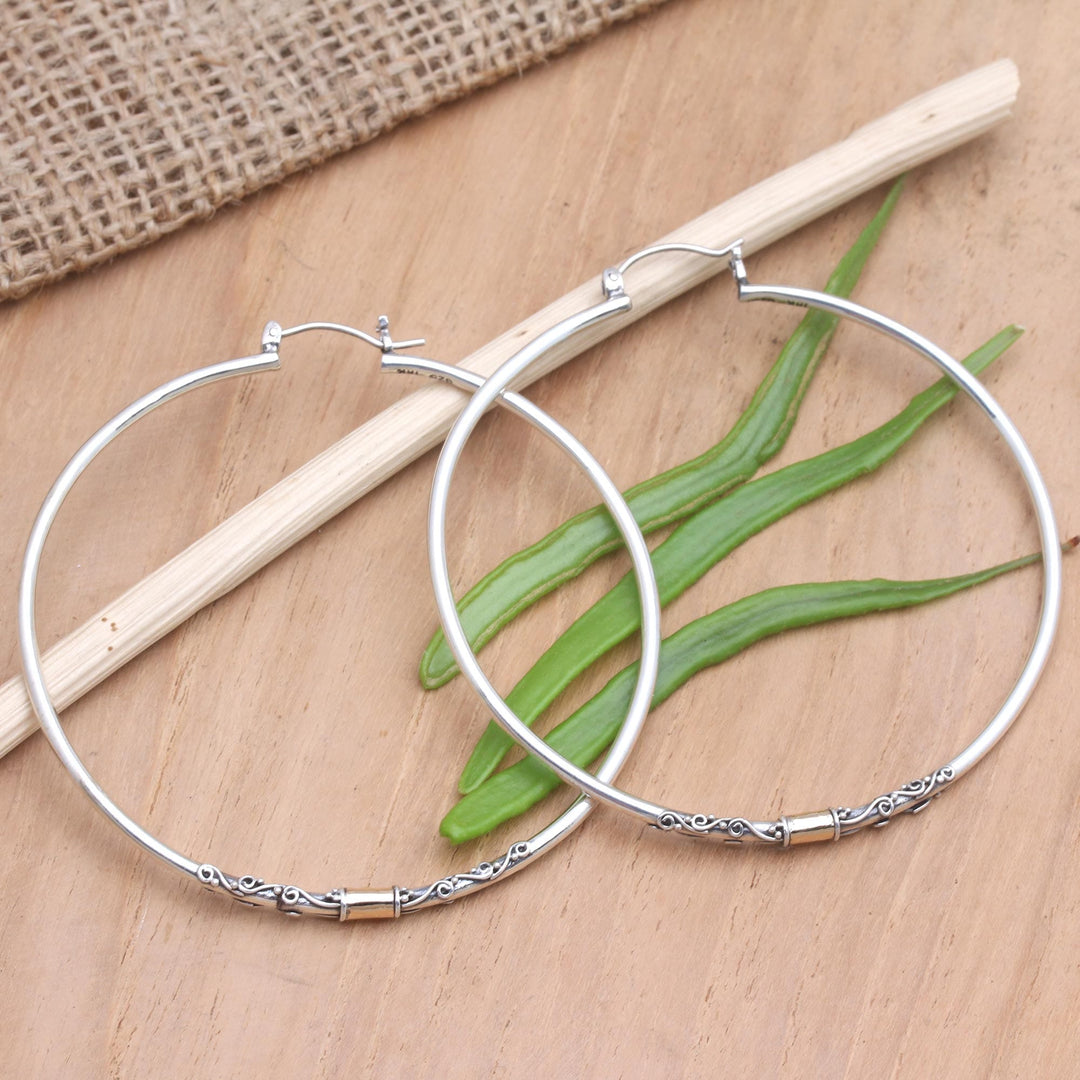 Gold-Accented Sterling Silver Hoop Earrings - Cold and Hot
