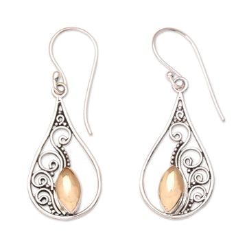 Gold-Accented Dangle Earrings - Golden Vision