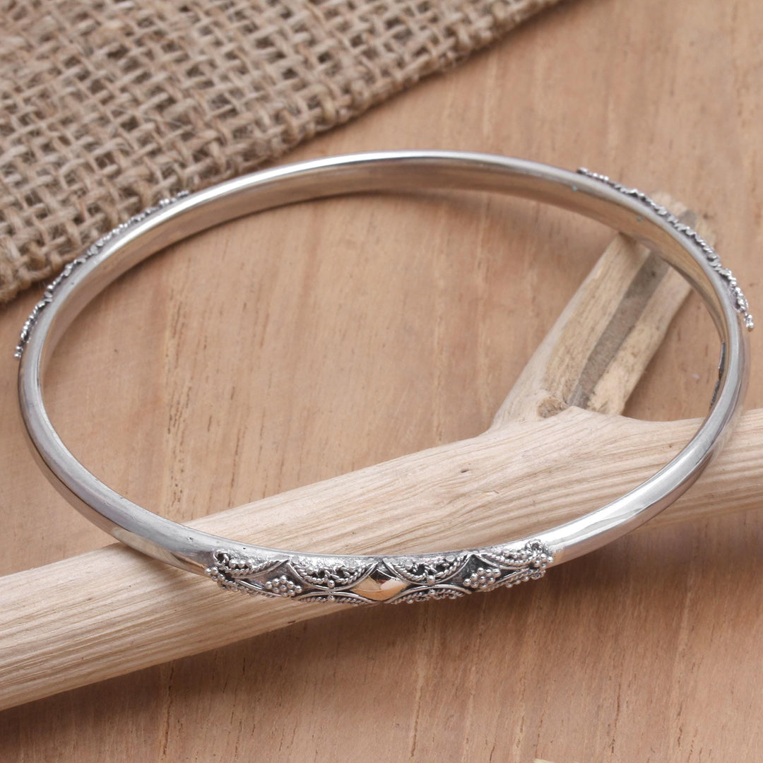 Gold-Accented Bangle Bracelet - Rolling Hills