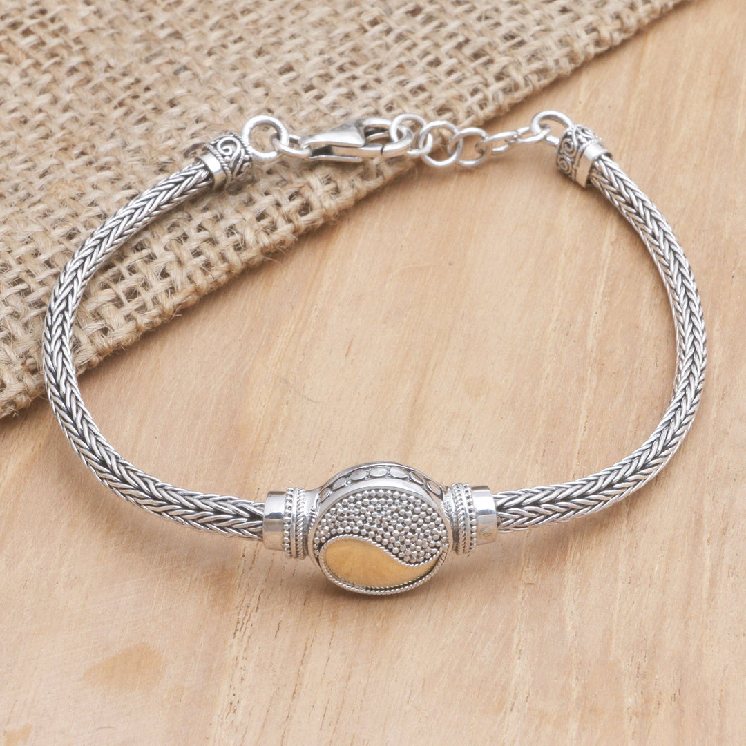 Gold-Accented Sterling Silver Pendant Bracelet - Ancient Philosophy