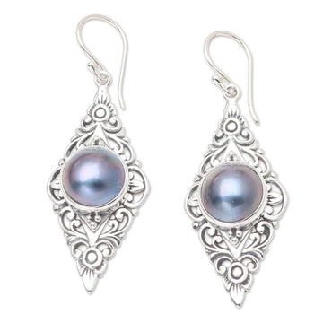 Blue Cultured Pearl Earrings - Exquisite Bali