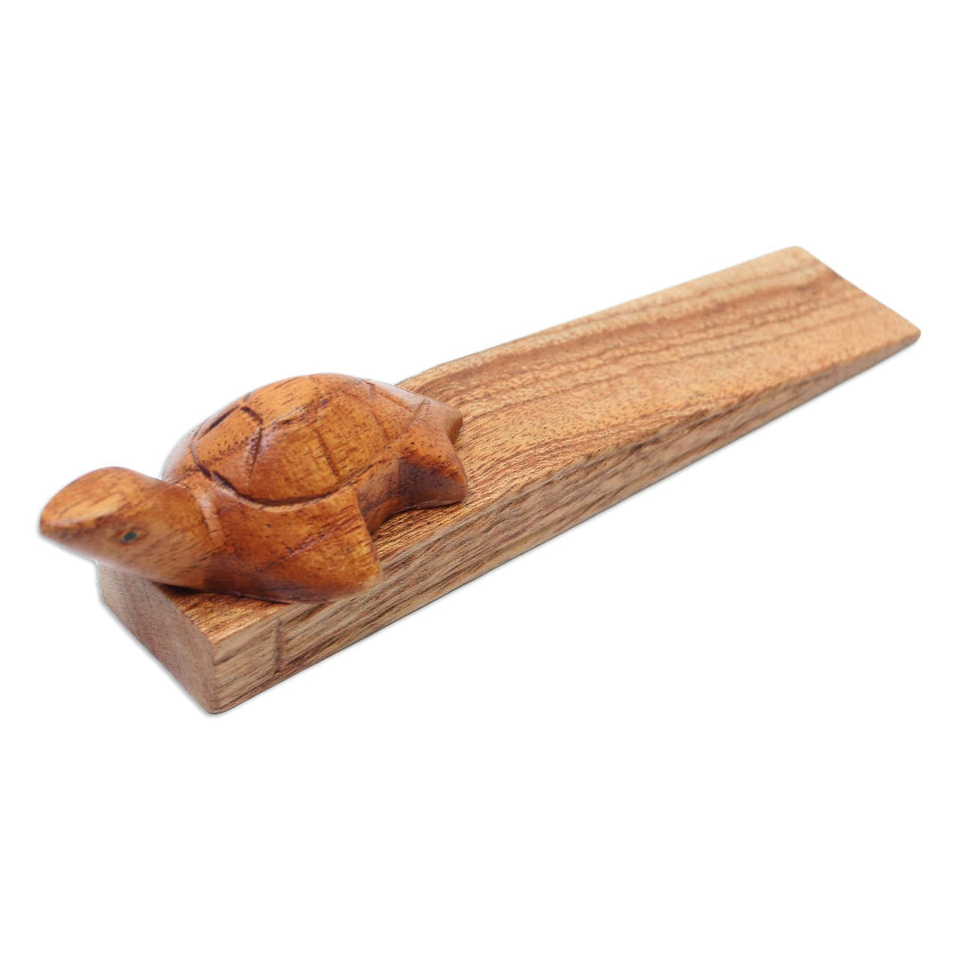 Turtle Wood Door Stop - Curious Turtle