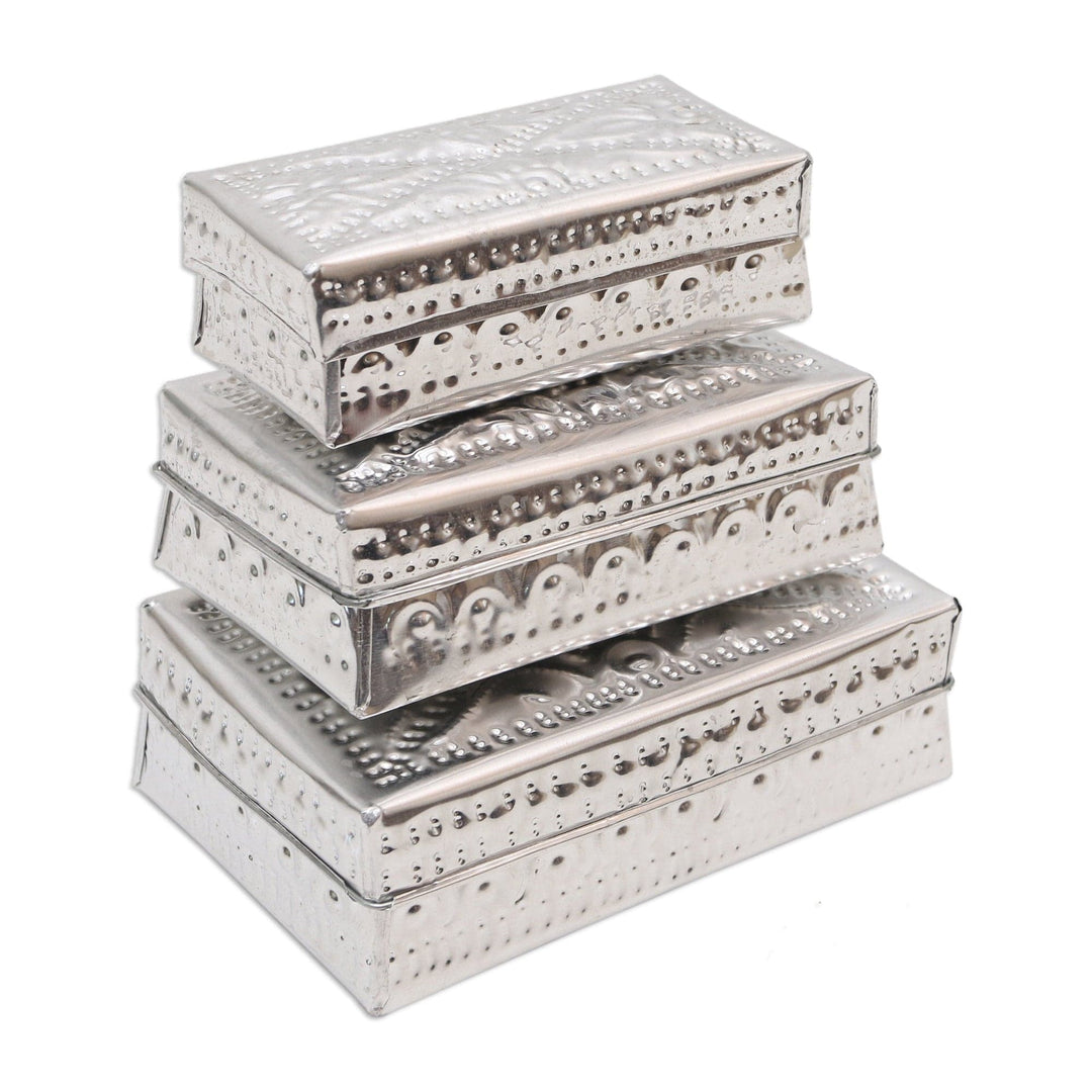 Aluminum Decorative Boxes in Indonesia - Set of 3 - Reflective Flashes