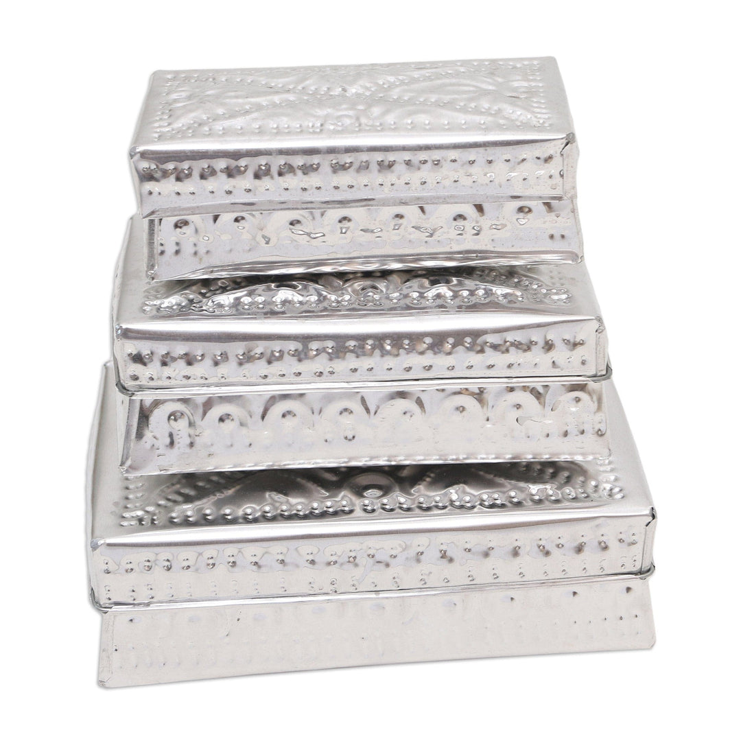 Aluminum Decorative Boxes in Indonesia - Set of 3 - Reflective Flashes