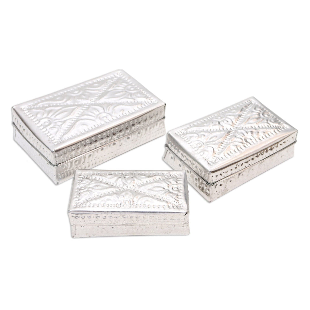 Aluminum Decorative Boxes in Indonesia - Set of 3 - Reflective Flashes