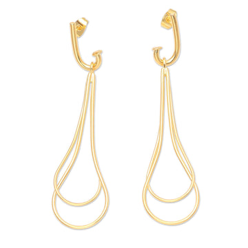 18k Gold-plated Dangle Earrings - Throw a Curve