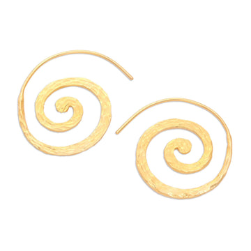 18k Gold-Plated Coil Drop Earrings - Spinning My Mind