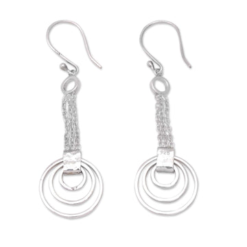 Modern Sterling Silver Dangle Earrings - Luminous Modernity