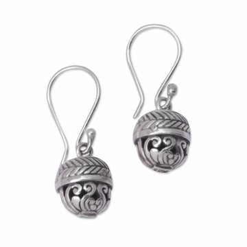 Sterling Silver Dangle Earrings Crafted in Bali - Bali Orbs