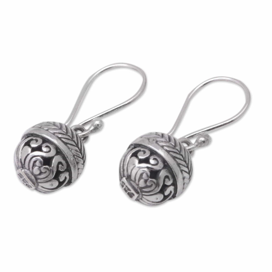 Sterling Silver Dangle Earrings Crafted in Bali - Bali Orbs