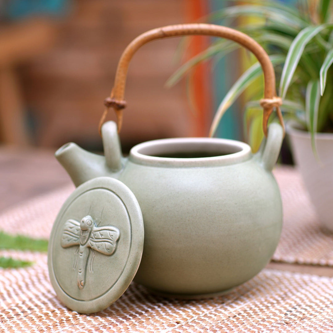 Green Ceramic Teapot Handmade in Indonesia - Landing