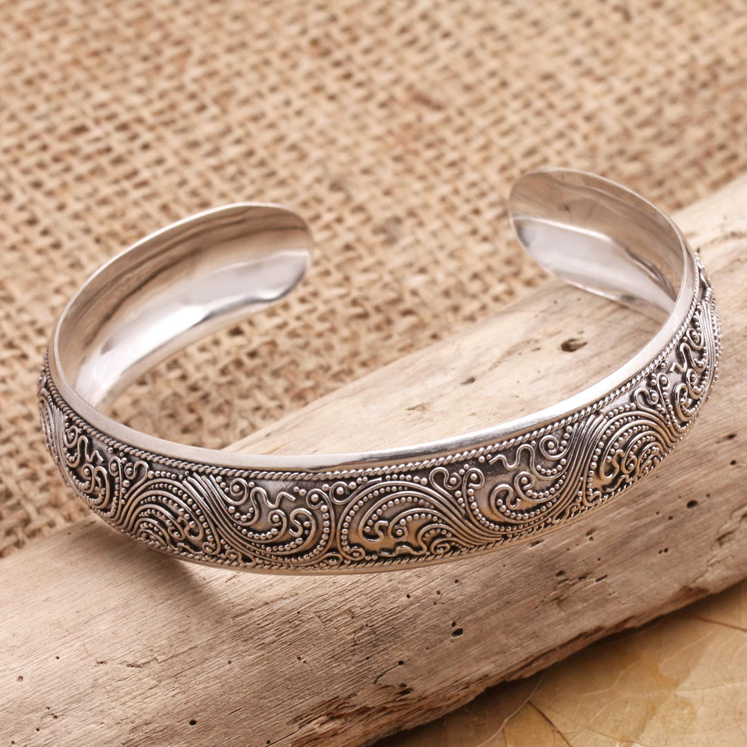 Sterling Silver Cuff Bracelet - Enchanted Ivy