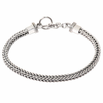 Sterling Silver Link Bracelet - Dragon Braid