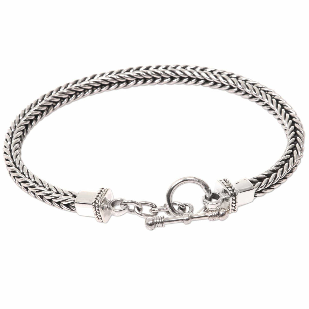 Sterling Silver Link Bracelet - Dragon Braid
