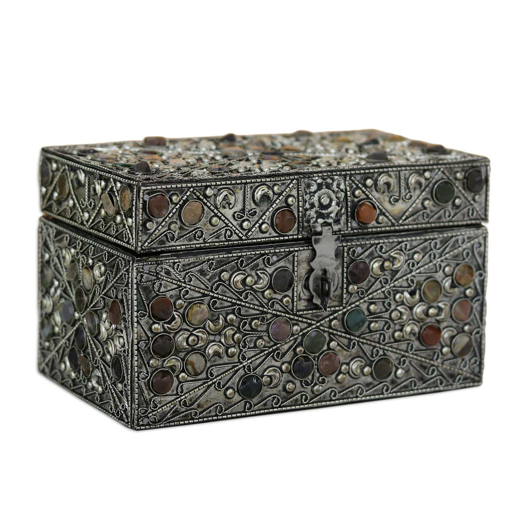Repousse Brass Jewelry Box - Majestic View