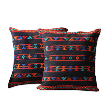 Cotton Patterned Cushion Covers - Set of 2 - Summer Jazz