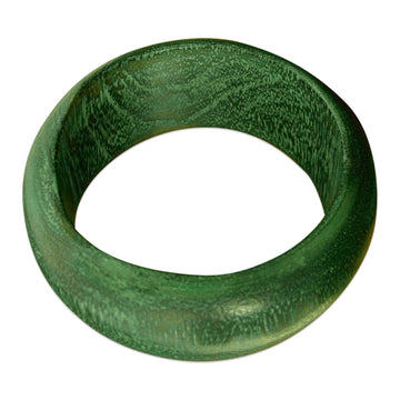 Wood bangle bracelet - Green